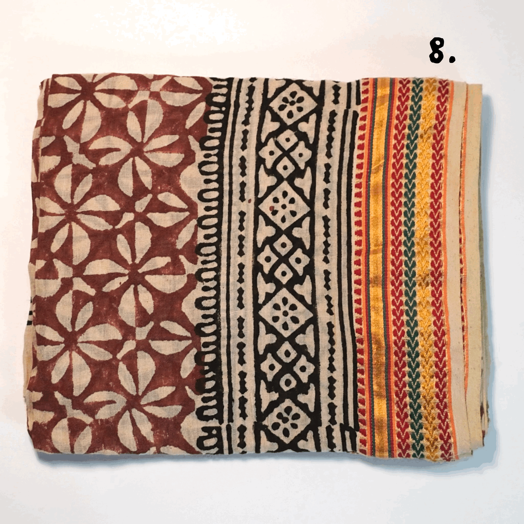 Hand Block Print Scarves Indian Cotton Sarong